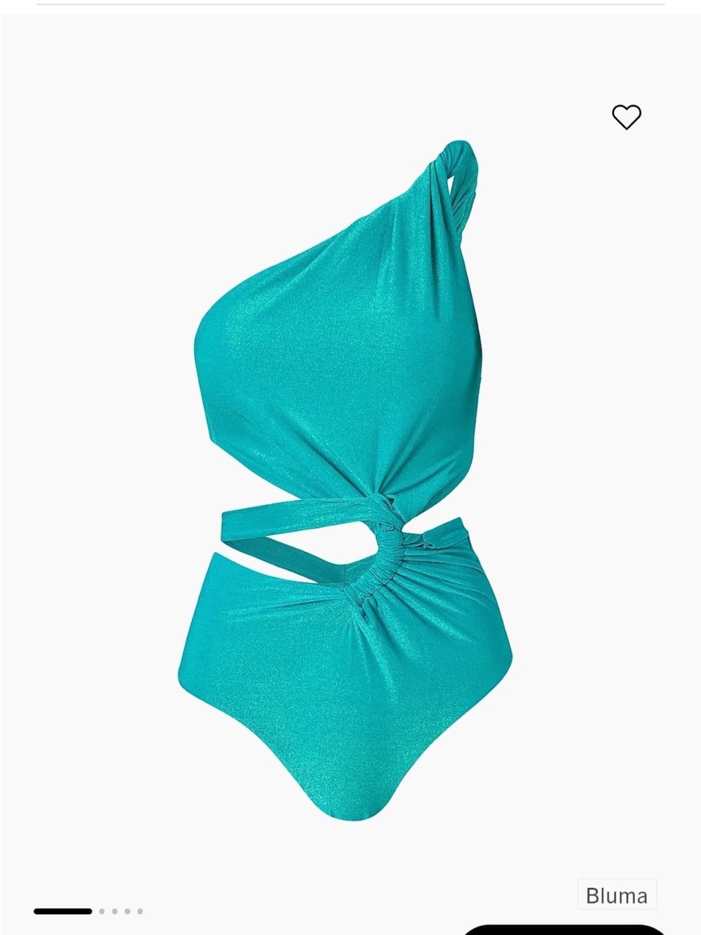 BAOBAB Luada Bluma One-Piece Swimsuit | Turquoise Shimmer Cutout Monokini